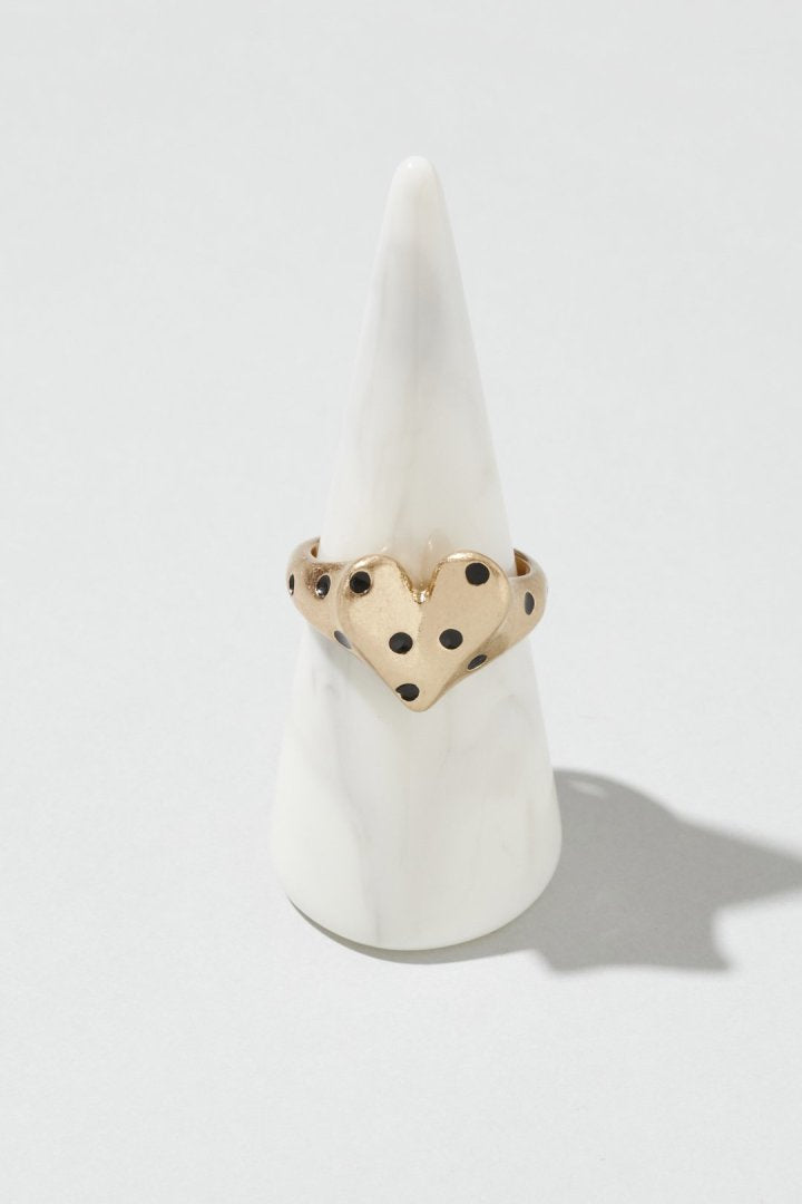 ドット ハート メタル リング