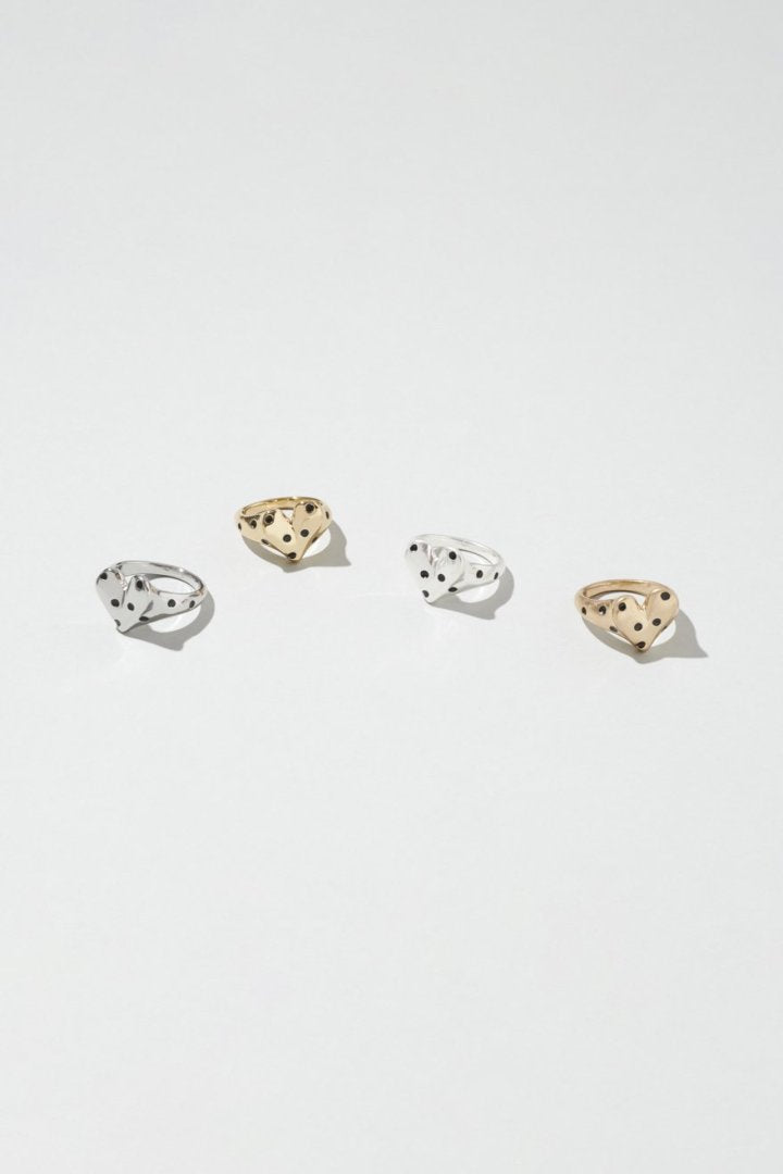 ドット ハート メタル リング