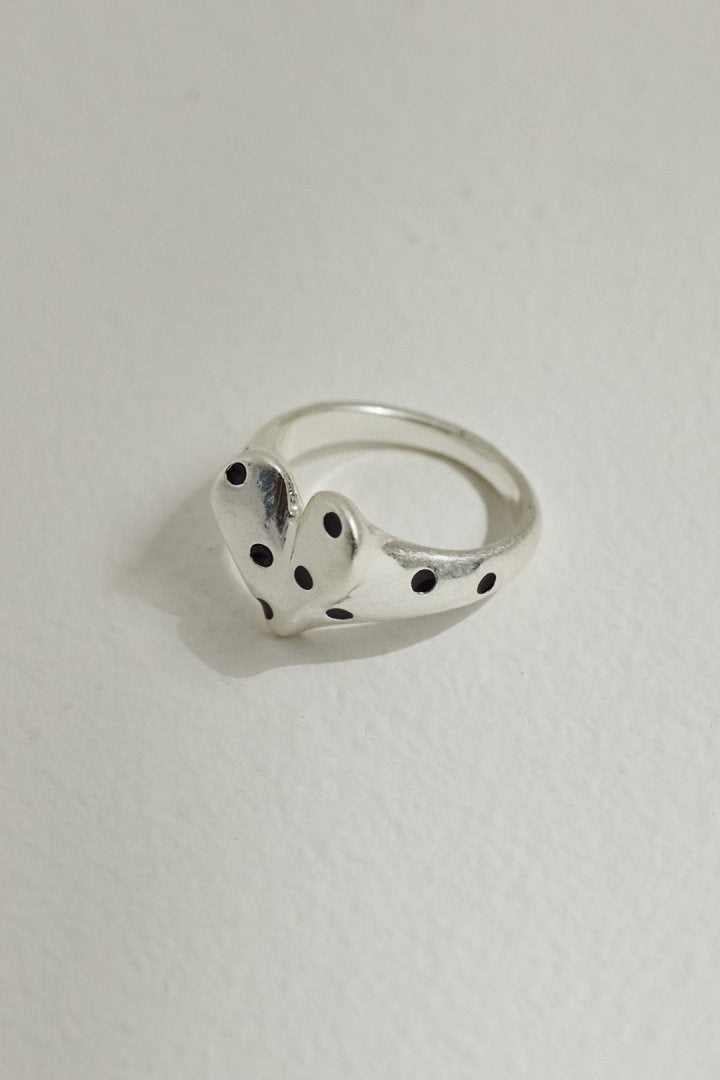 ドット ハート メタル リング