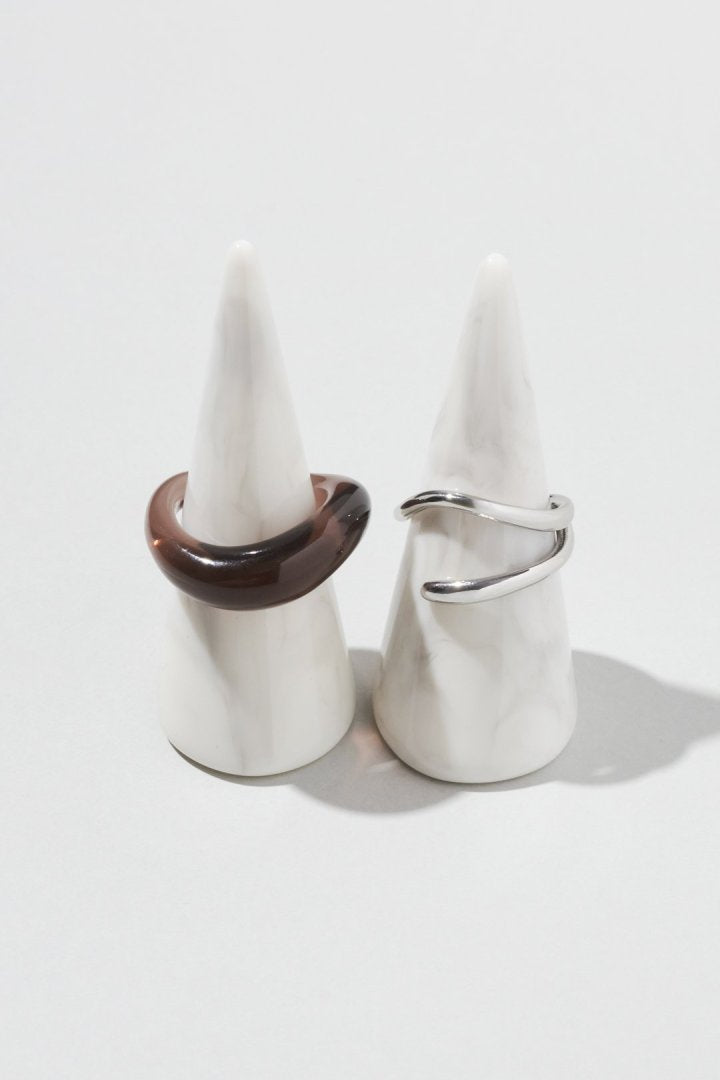 クリア カラー × メタル セット リング