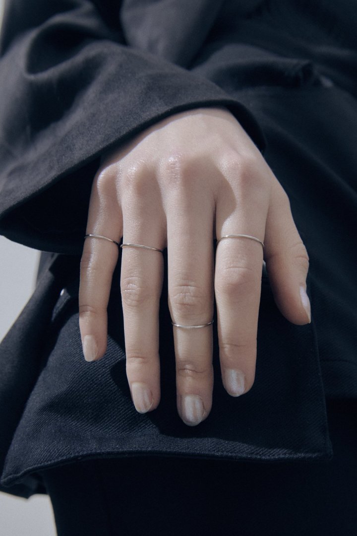 4PCS スリム ステンレス セット リング