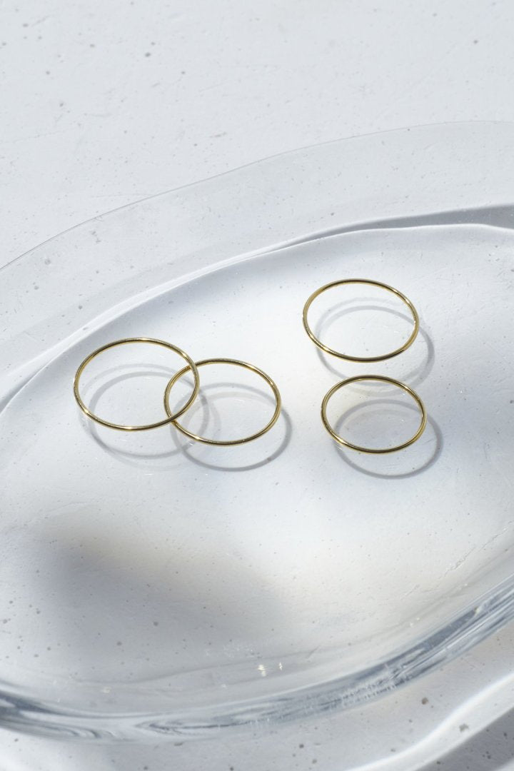 4PCS スリム ステンレス セット リング