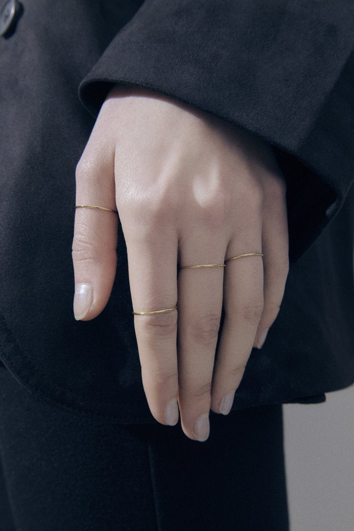 4PCS スリム ステンレス セット リング