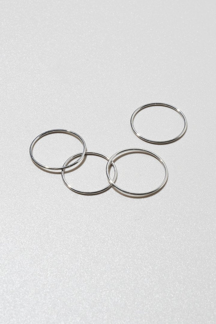 4PCS スリム ステンレス セット リング