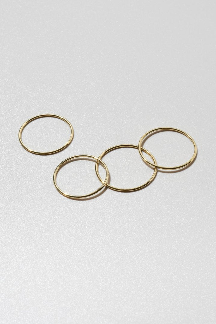 4PCS スリム ステンレス セット リング