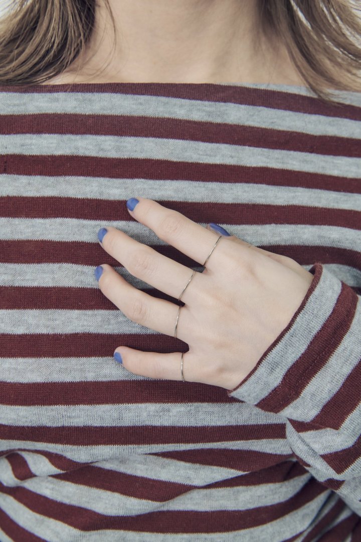 4PCS スリム ステンレス セット リング