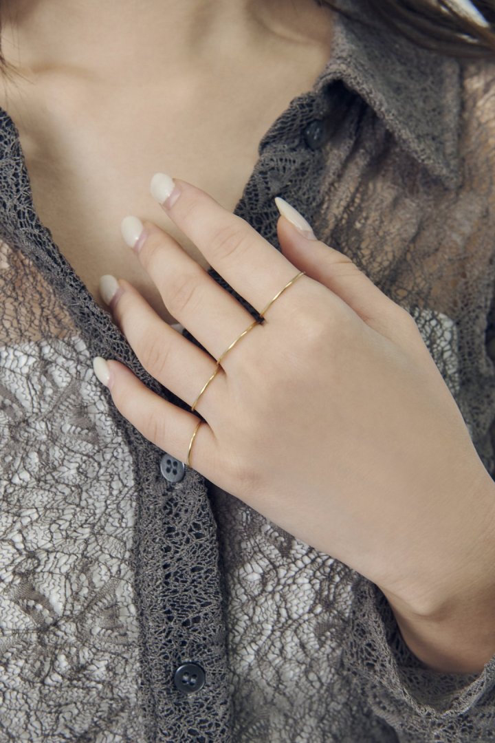 4PCS スリム ステンレス セット リング