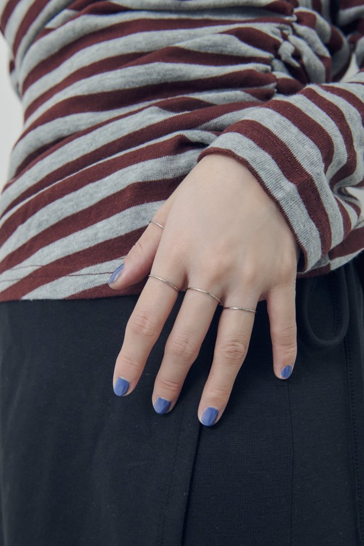 4PCS スリム ステンレス セット リング