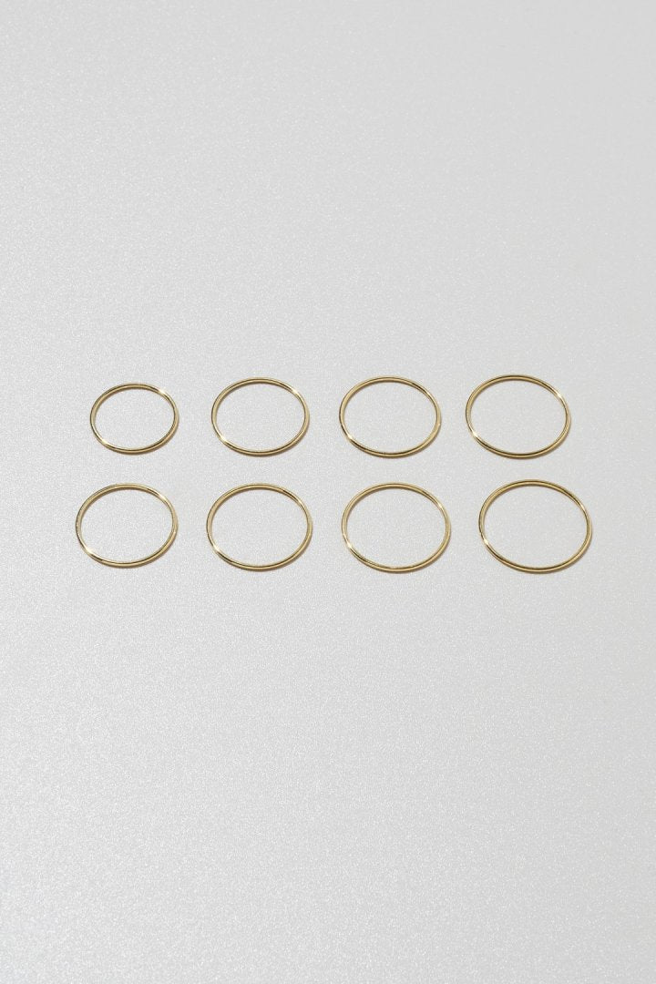 4PCS スリム ステンレス セット リング