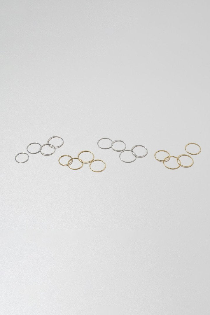 4PCS スリム ステンレス セット リング