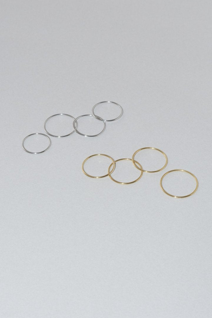 4PCS スリム ステンレス セット リング