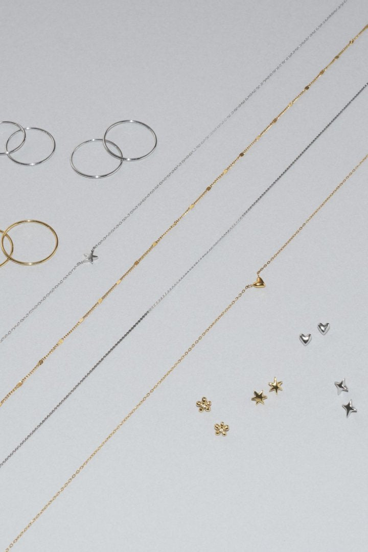 4PCS スリム ステンレス セット リング