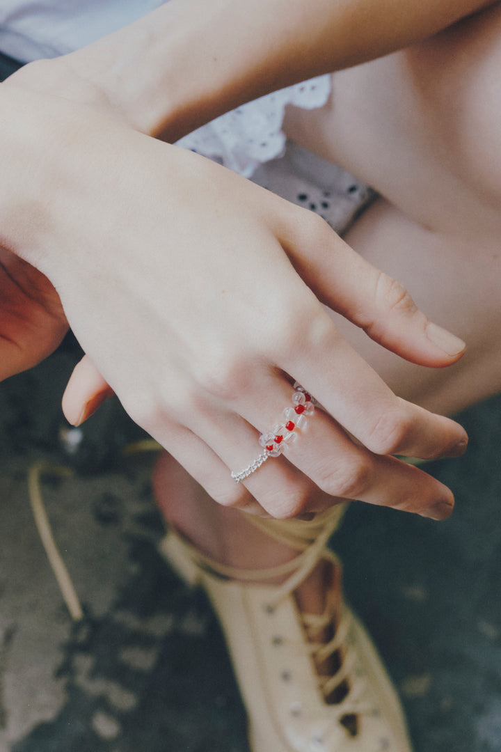 バイカラー ビーズ セット リング