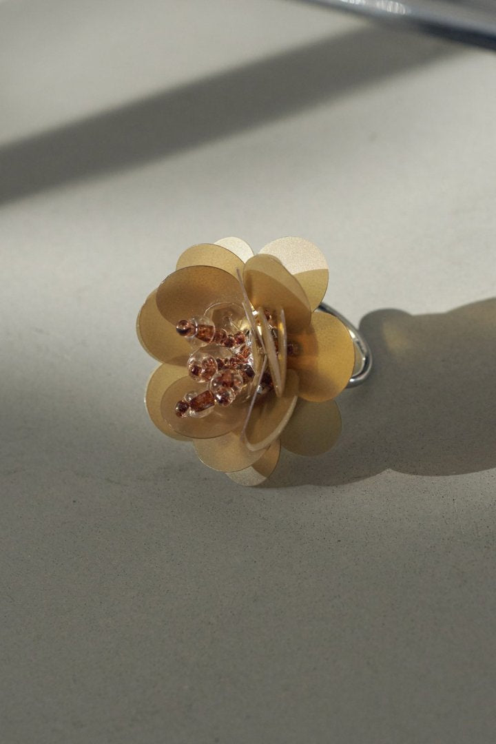 スパンコール フラワー リング