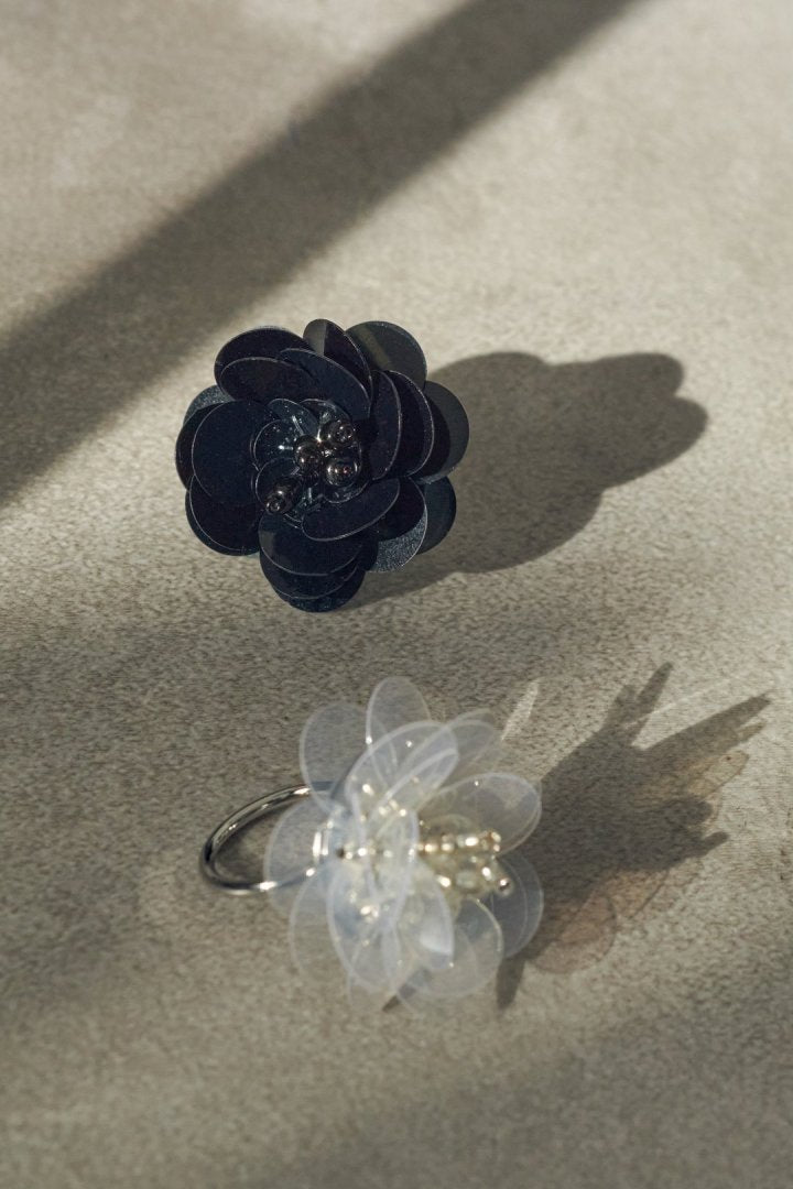 スパンコール フラワー リング