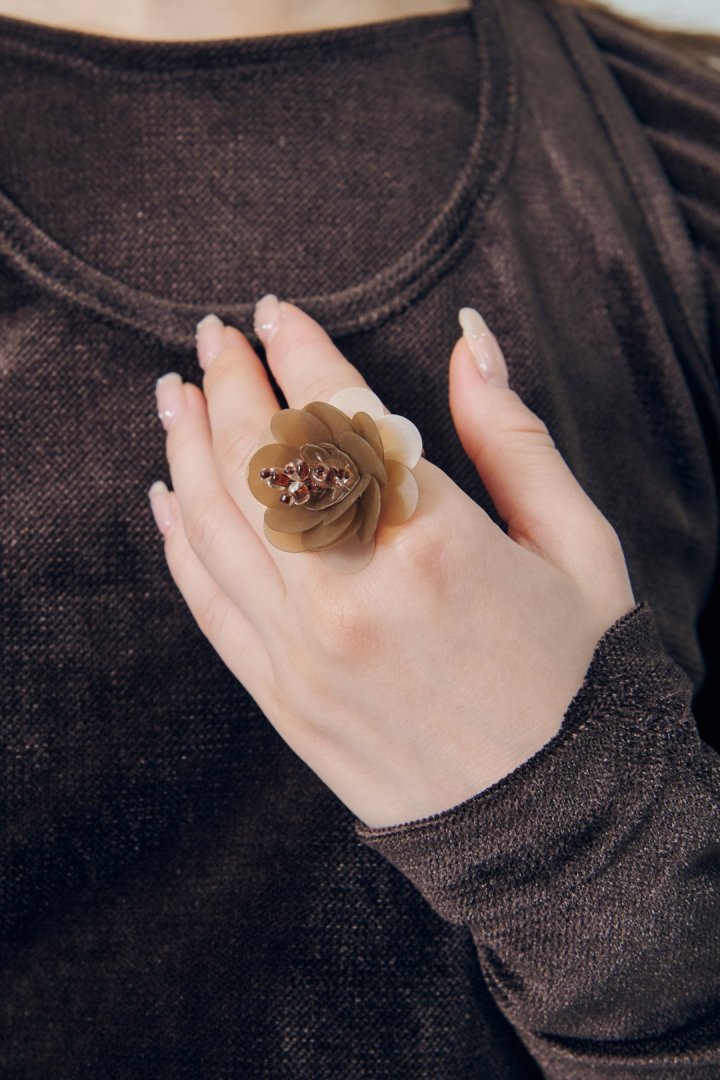 スパンコール フラワー リング