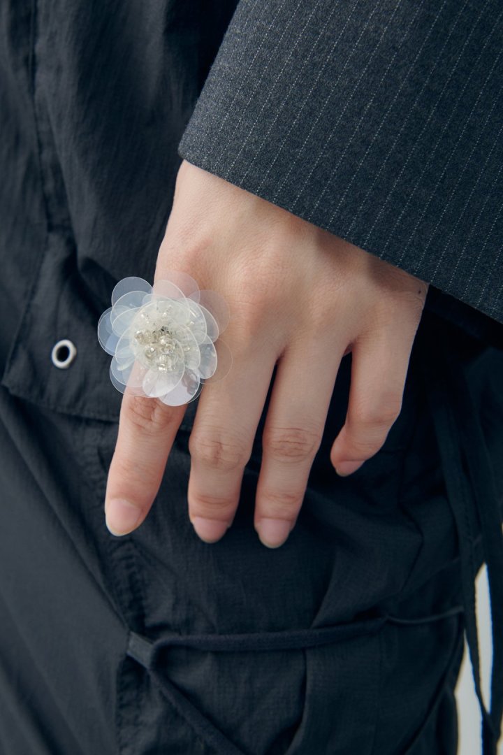 スパンコール フラワー リング