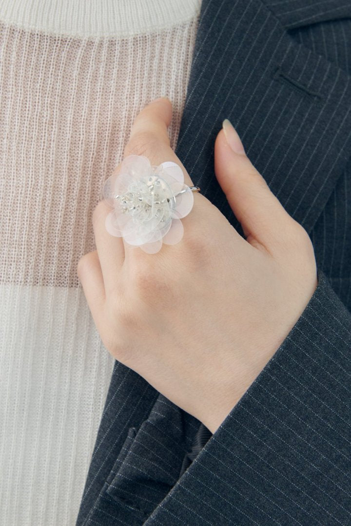 スパンコール フラワー リング
