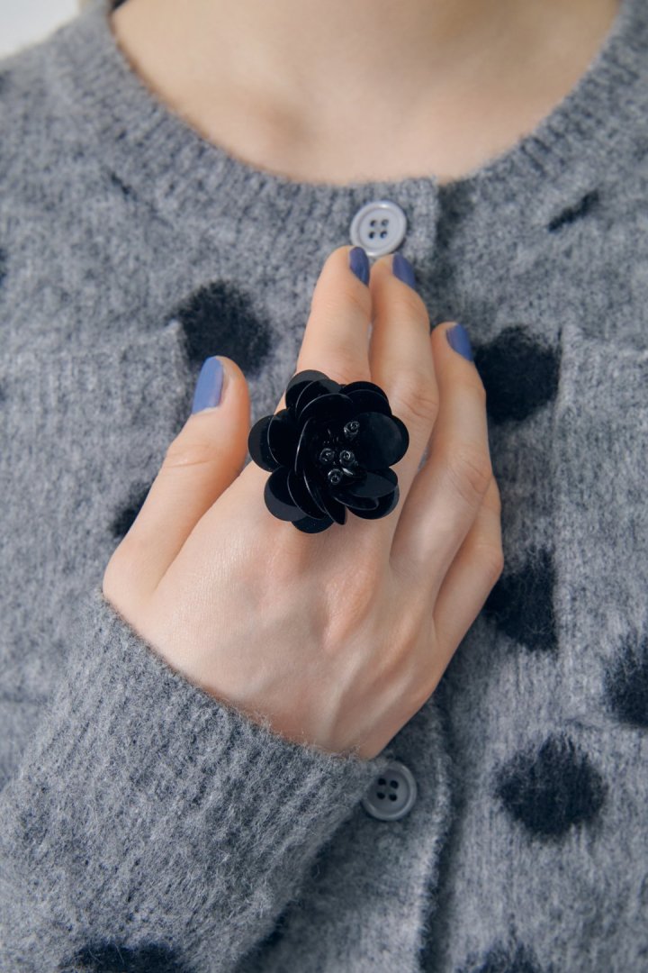 スパンコール フラワー リング