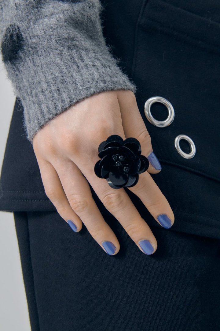 スパンコール フラワー リング