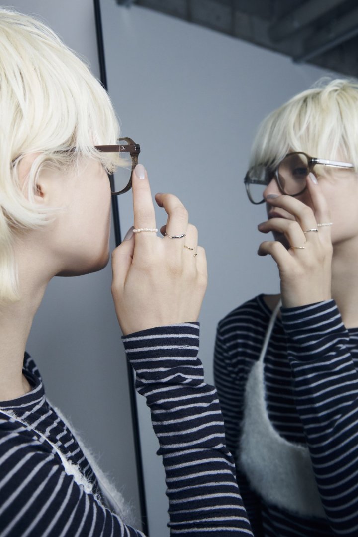 3PCS フレッシュ ウォーター パール メタル セット リング