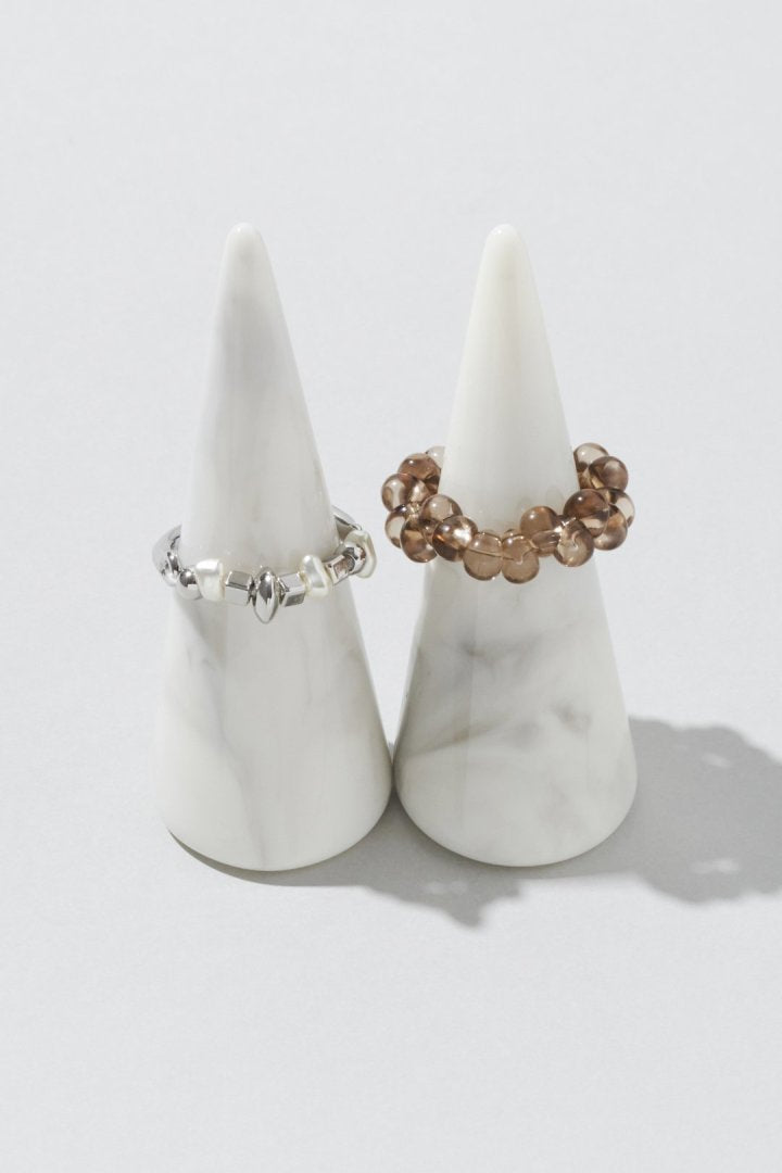 ニュートラル カラー ビーズ セット リング