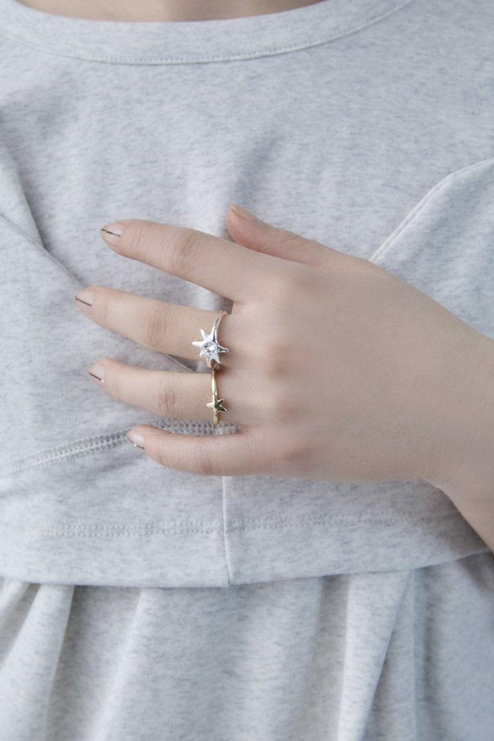 ポインテッド チャーム セット リング