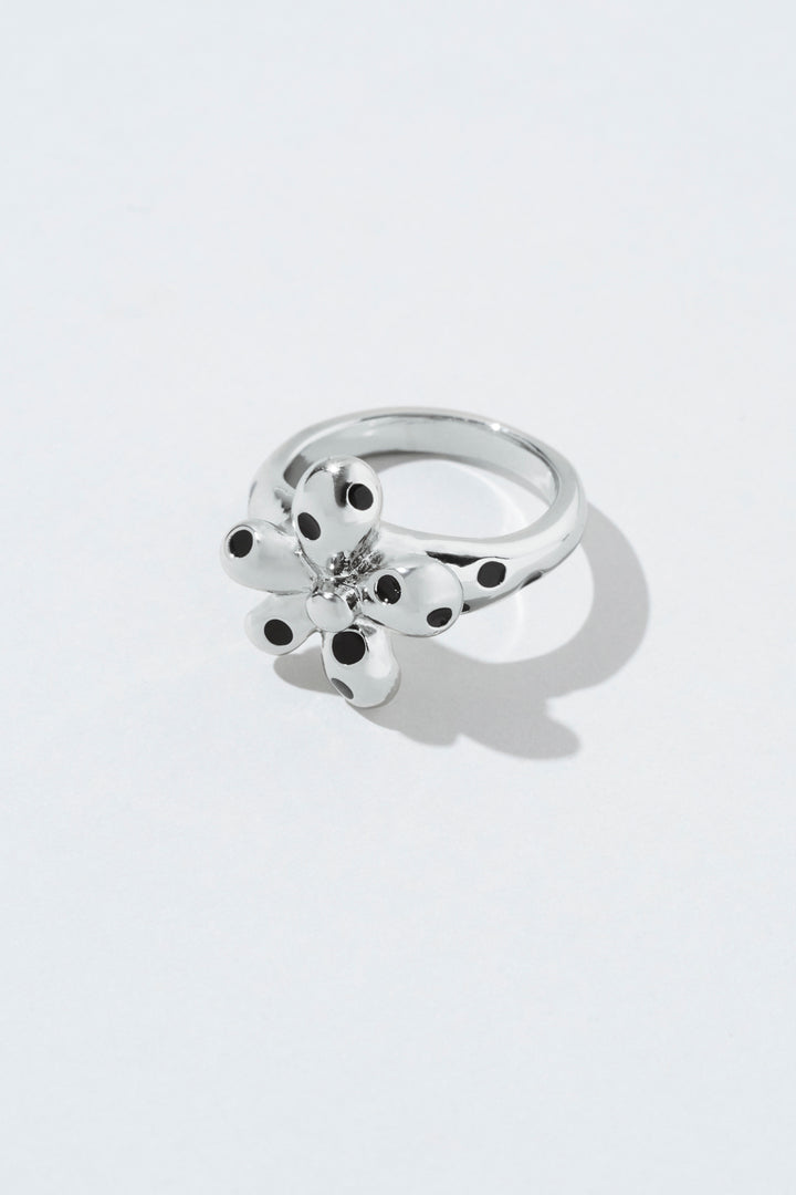 ドット フラワー メタル リング