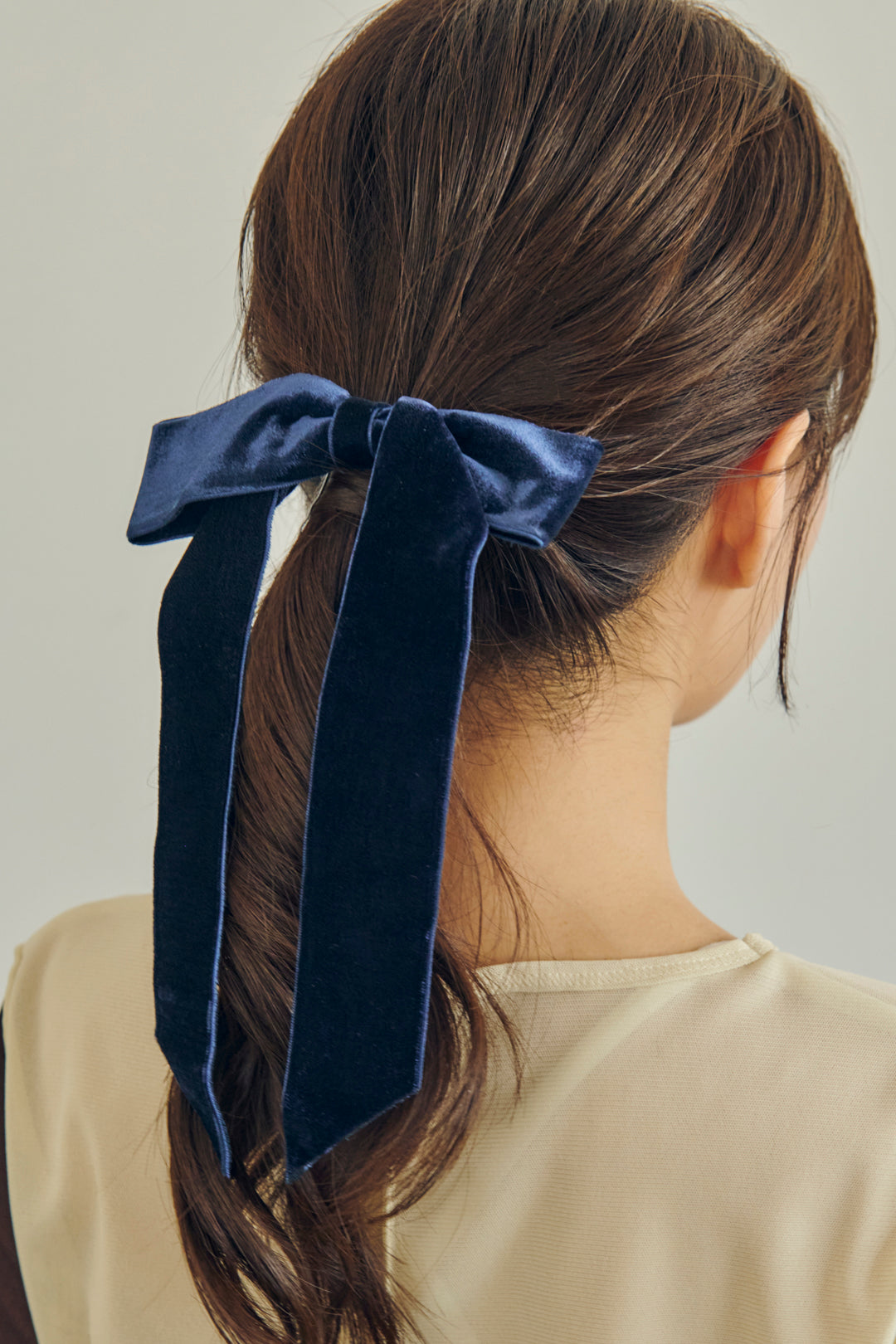 ベロア ロング レングス リボン ヘアカフ