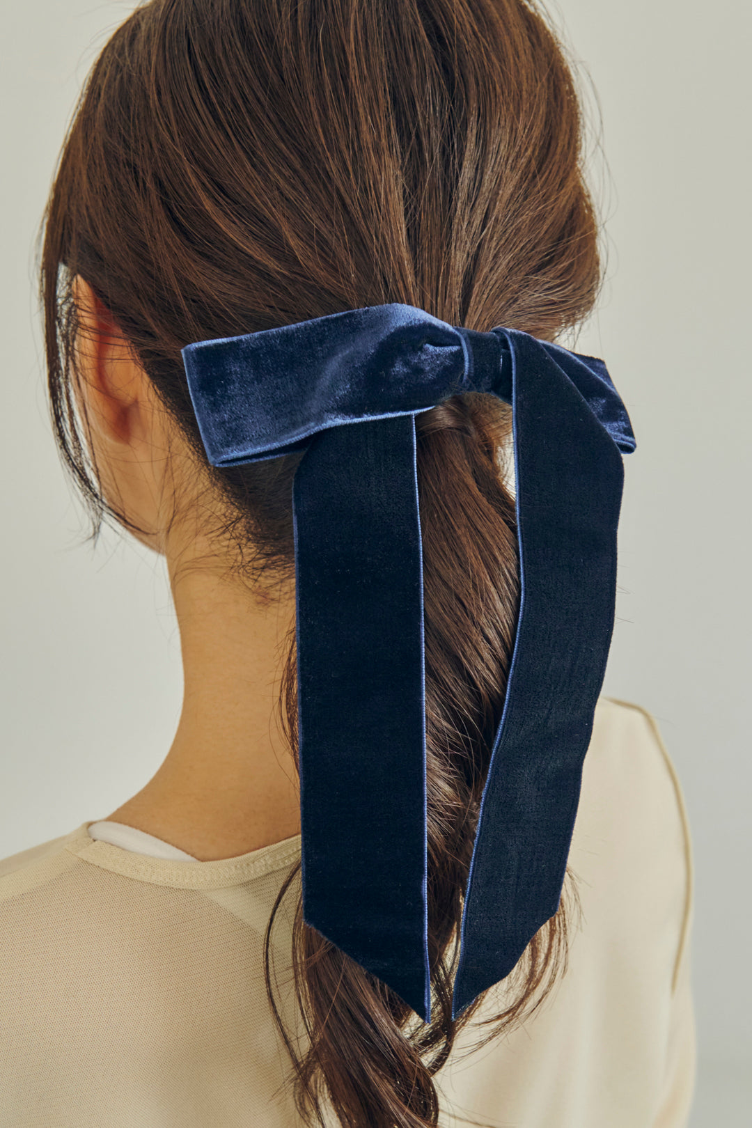 ベロア ロング レングス リボン ヘアカフ