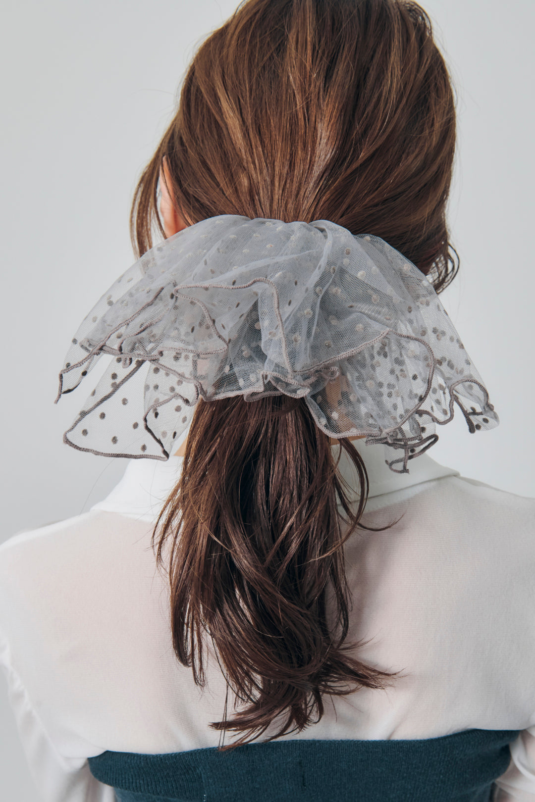 ボリューム ドット フリル バレッタ