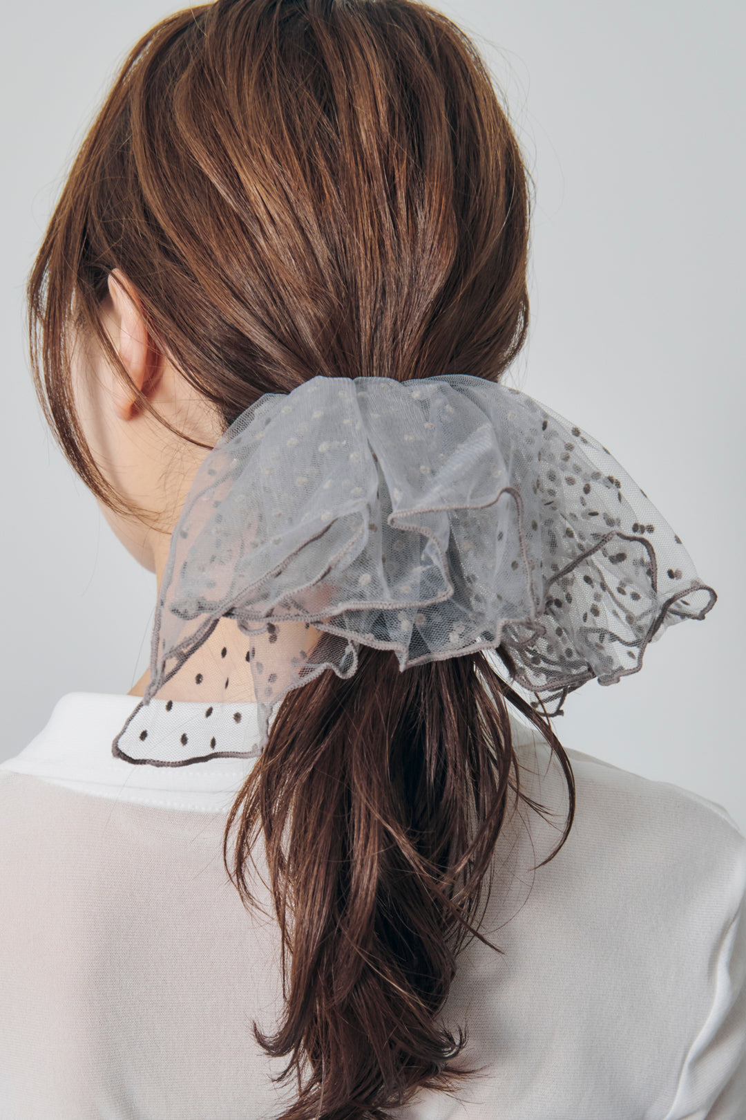 ボリューム ドット フリル バレッタ