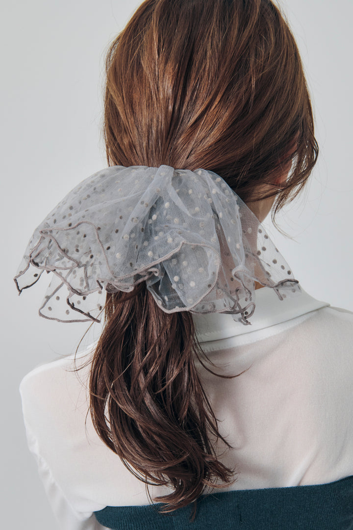 ボリューム ドット フリル バレッタ