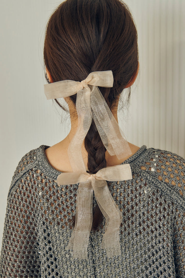 シアー リボン セット バレッタ