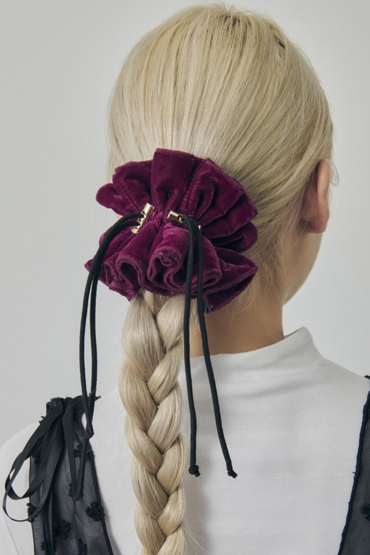 ドローストリング ベロア シュシュ