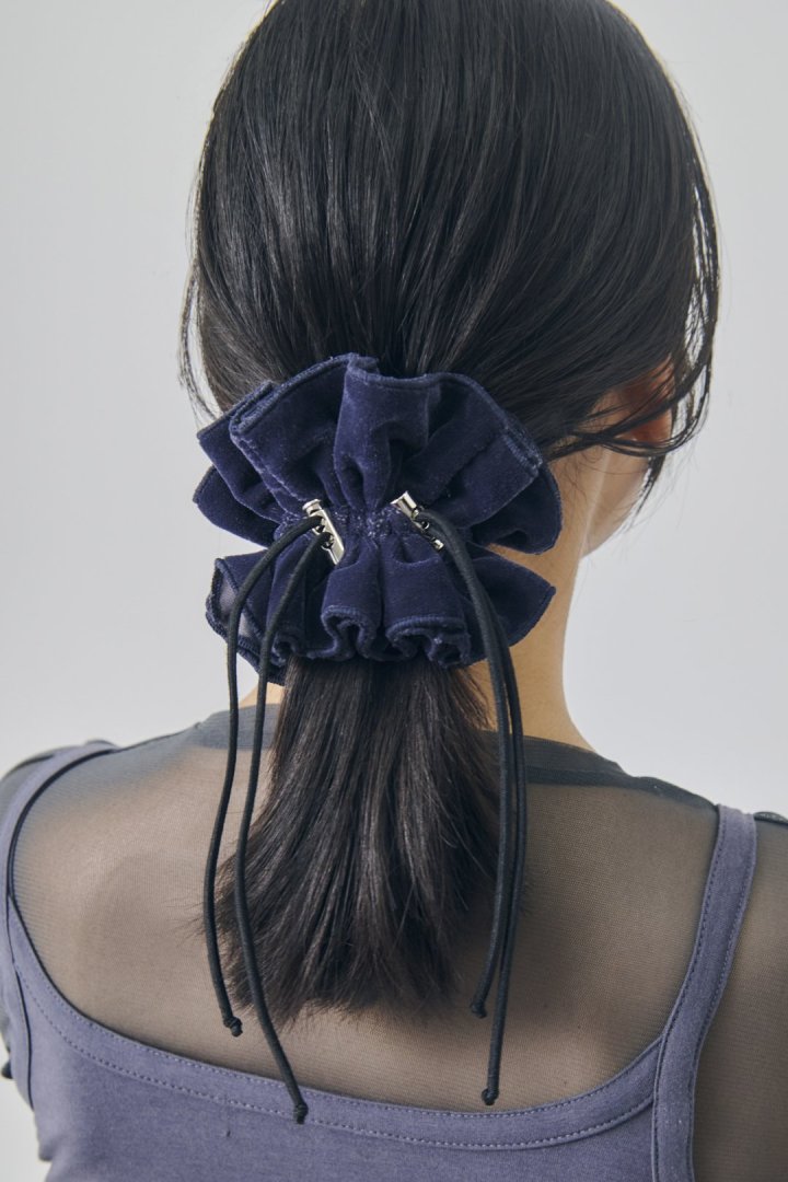 ドローストリング ベロア シュシュ