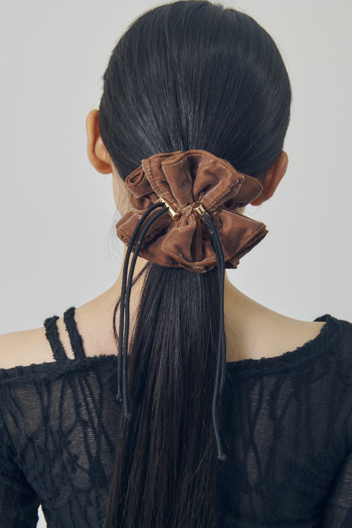 ドローストリング ベロア シュシュ