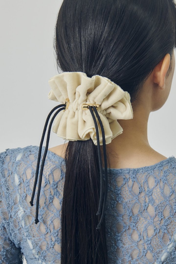 ドローストリング ベロア シュシュ