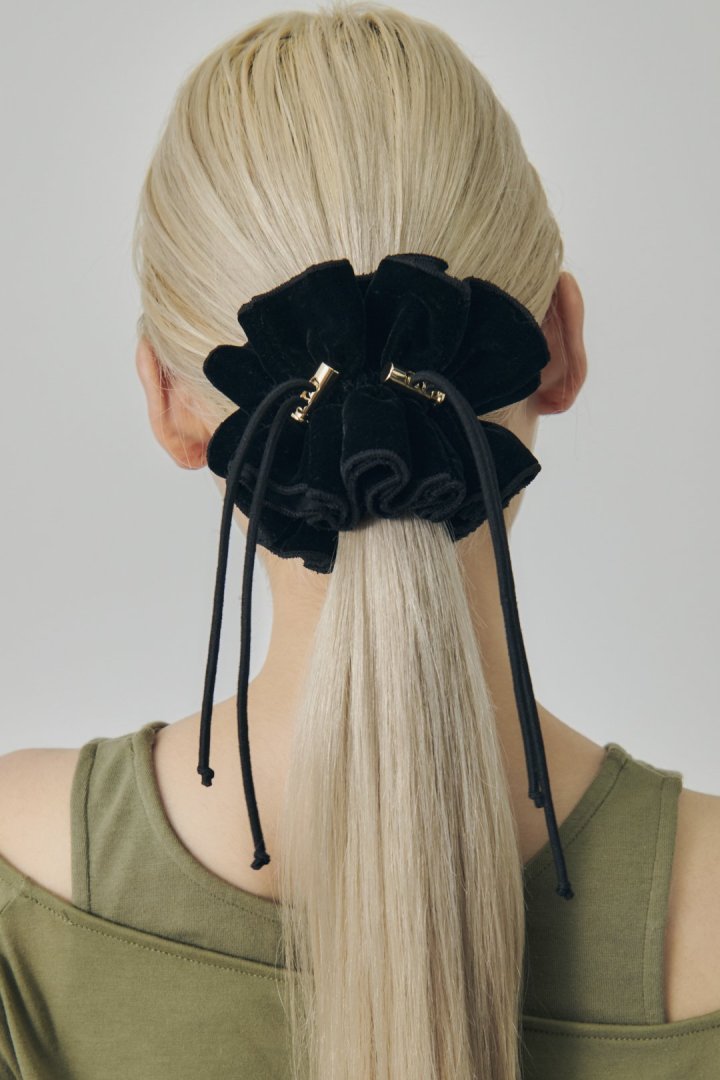 ドローストリング ベロア シュシュ