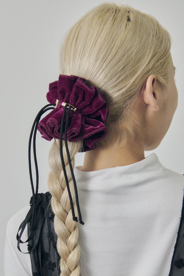 ドローストリング ベロア シュシュ