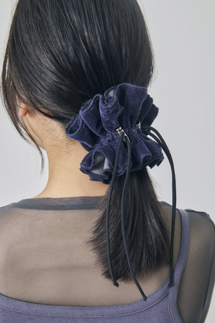 ドローストリング ベロア シュシュ