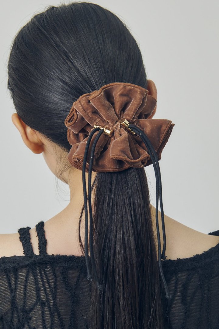 ドローストリング ベロア シュシュ