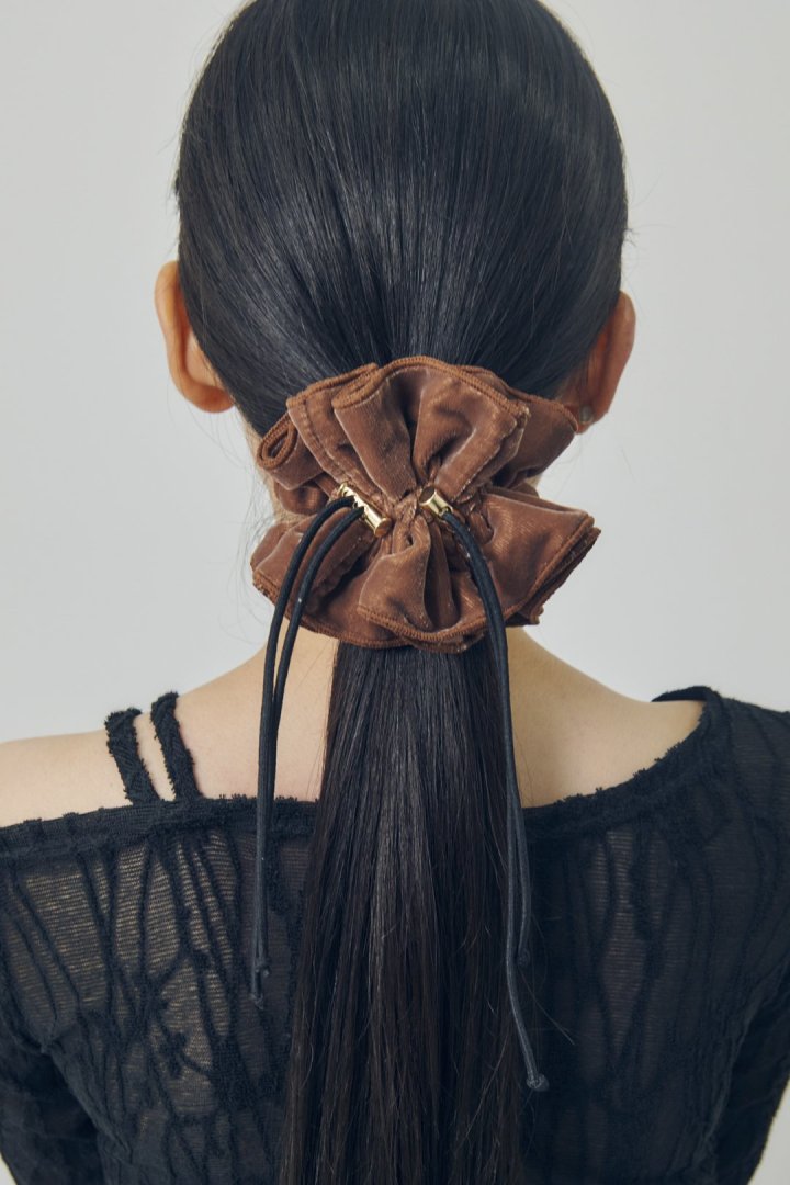 ドローストリング ベロア シュシュ