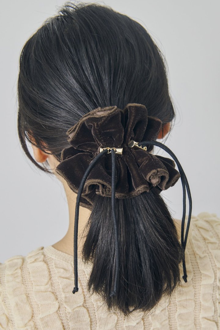 ドローストリング ベロア シュシュ