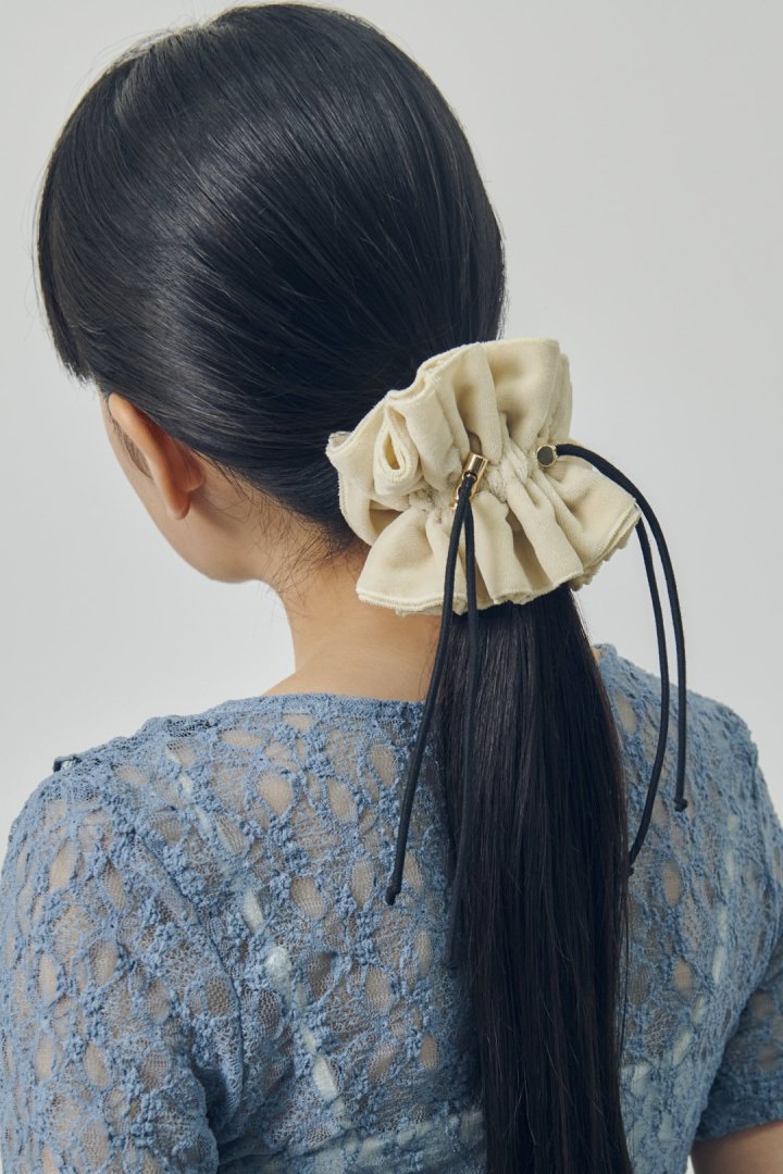 ドローストリング ベロア シュシュ