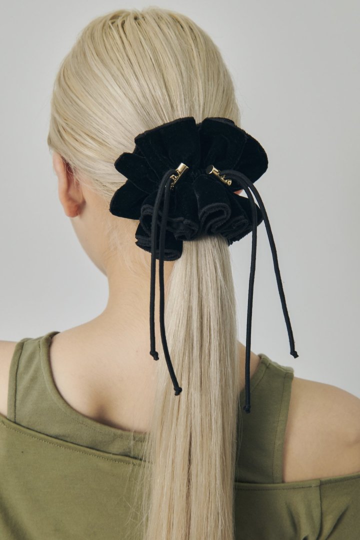 ドローストリング ベロア シュシュ