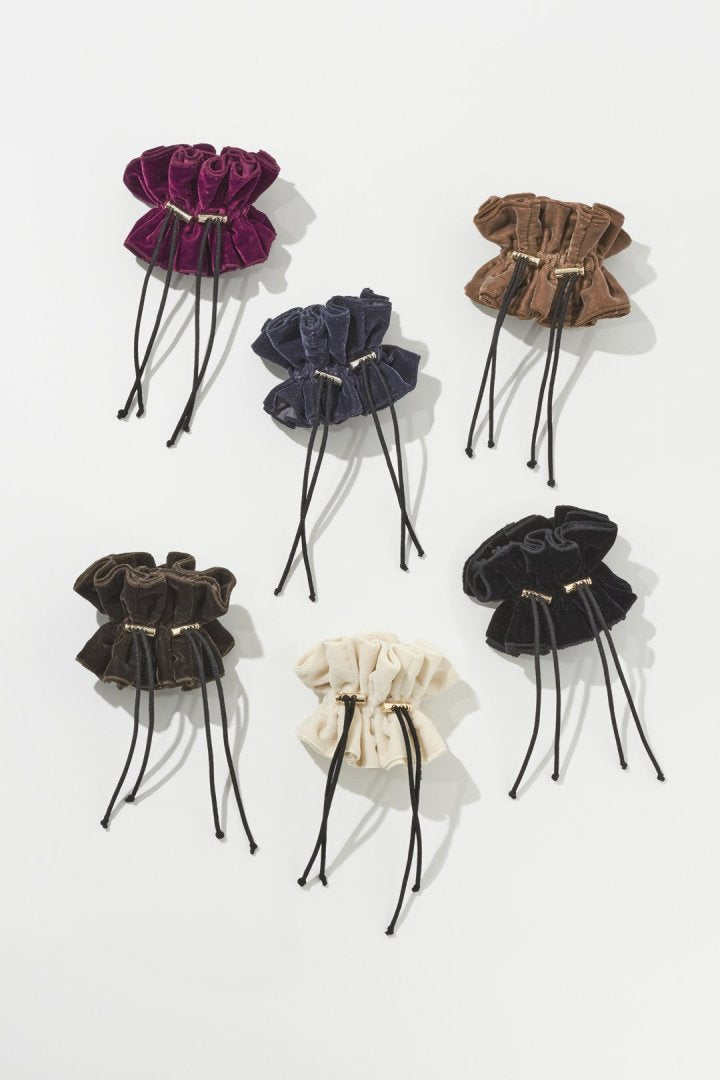 ドローストリング ベロア シュシュ