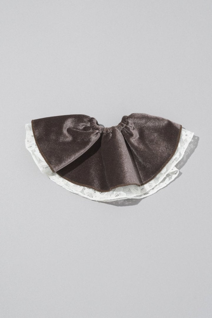 ベロア × レース サーキュラー シュシュ