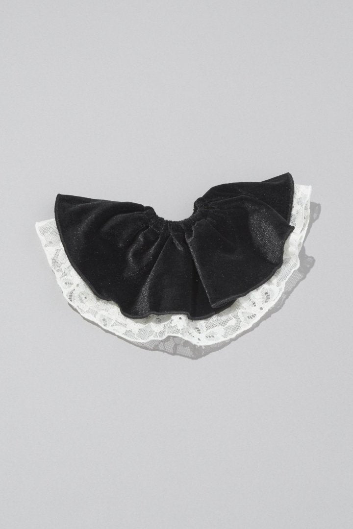 ベロア × レース サーキュラー シュシュ