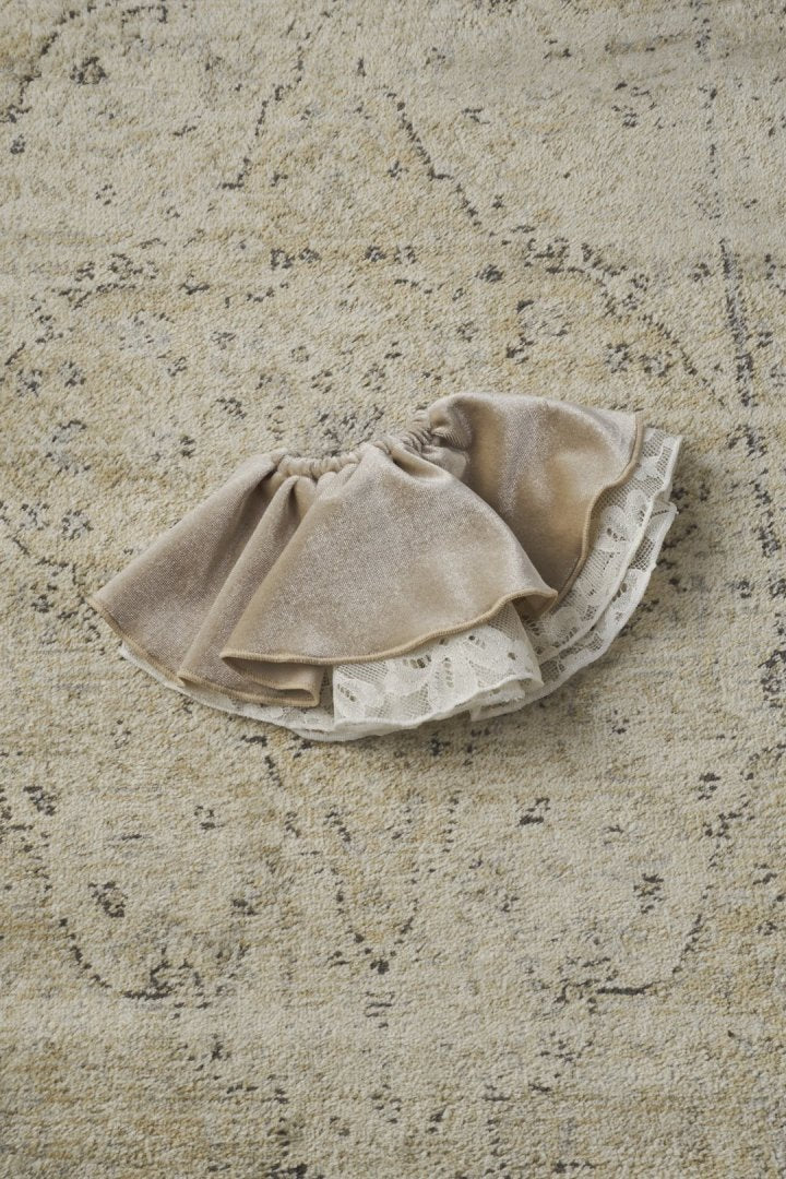 ベロア × レース サーキュラー シュシュ